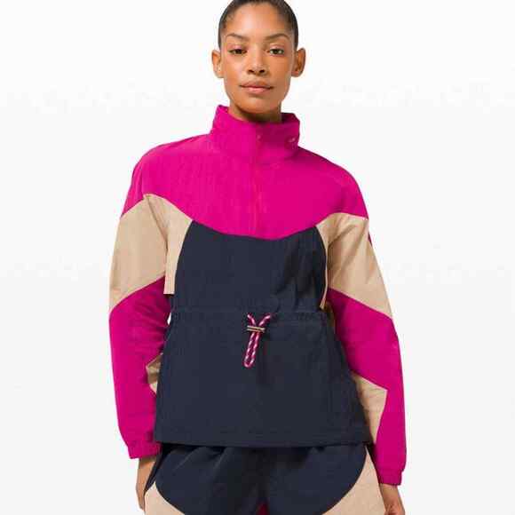 Lululemon Sz 4 Raspberry Evergreen Anorak Pullover Jacket - Picture 1 of 12